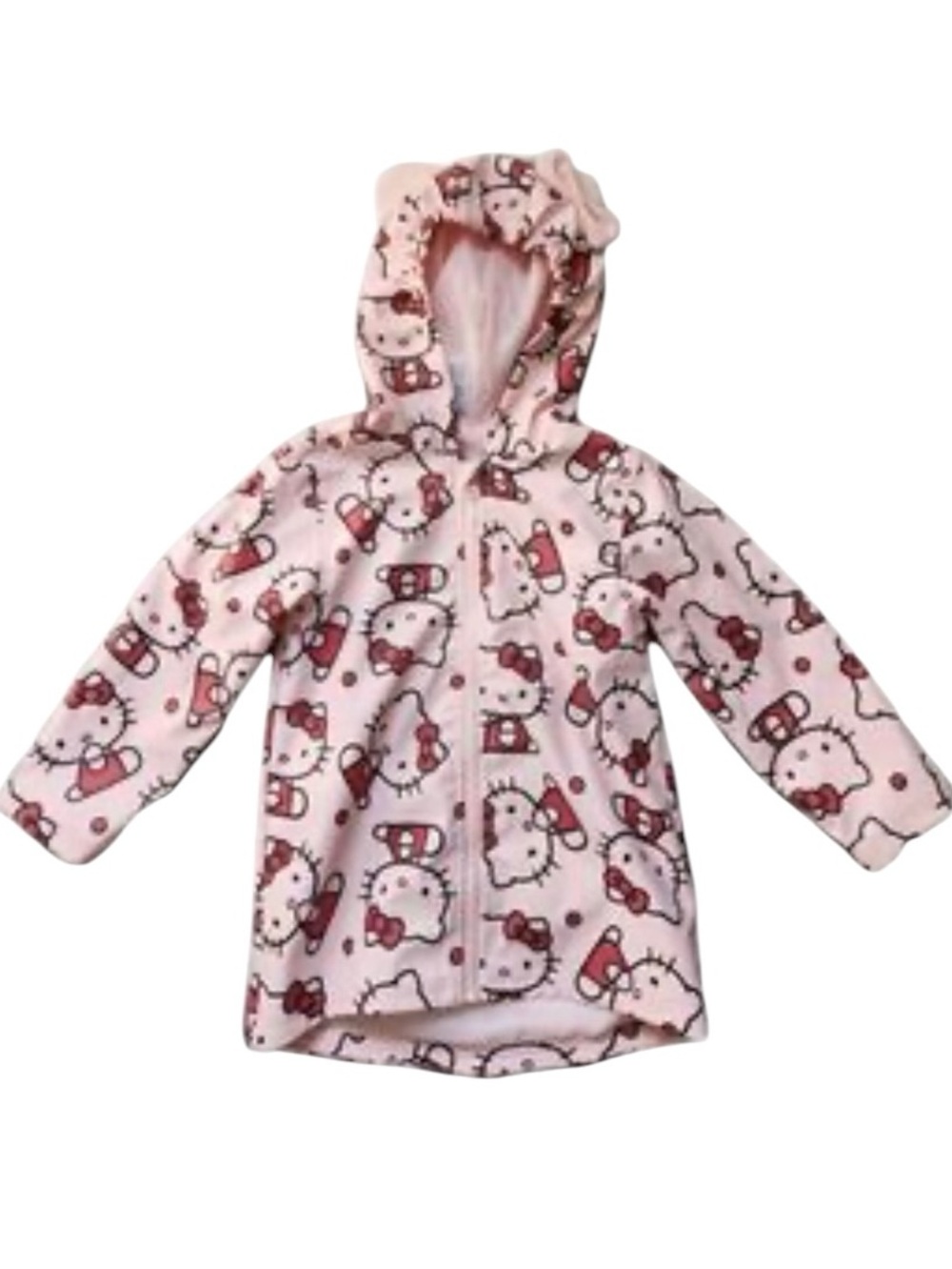 Hello Kitty Pink Raincoat Hooded Jacket with Bow & Ears